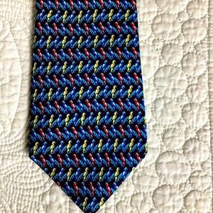 Cremieux‎ Multicolored Parrot Silk Tie Made in USA Jimmy Buffet Theme Zoo